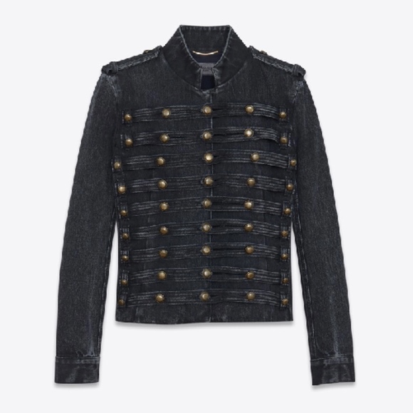 Saint Laurent Jackets & Blazers - NEW🌻OFFICER VEST IN FADED BLACK DENIM/NEVER WORN